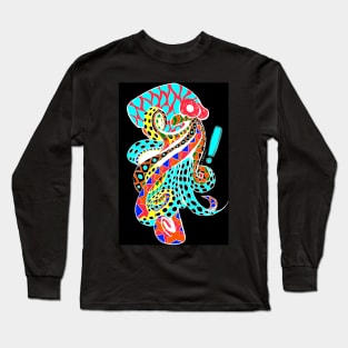 octopus kraken in sweet magical glitch in ecopop pattern mandala Long Sleeve T-Shirt